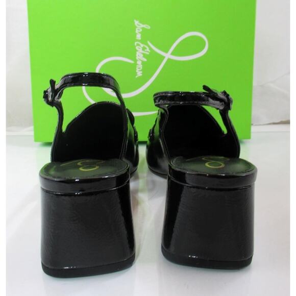 Sam Edelman Teana Slingback Loafers Pumps Heels Black Patent Size 7 - Picture 6 of 7